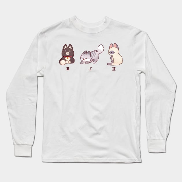 Typeface Cats Long Sleeve T-Shirt by fishooe